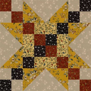 Frayed Sawtooth Star Quilt Block